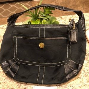 COACH Signature black hobo purse